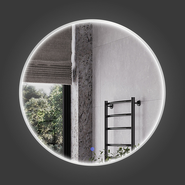 Зеркало Зеркало в круглой алюминиевой раме с LED IC подсветкой Вега 75
