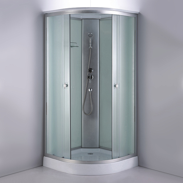 Душевая кабина Comforty СF5881E-B 800*800*2100 стекло крезет, задняя белая стеклянная панель, низкий поддон