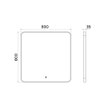 Зеркало Зеркало в алюминиевой раме с LED IC подсветкой Сириус 80