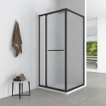 Душевое ограждение Comforty 36B профиль брашированный черный, без поддона, 900*900*1850 мм