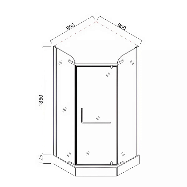 Душевое ограждение Comforty 31NВ прозрачное стекло, черный профиль, поддон 900*900*1975