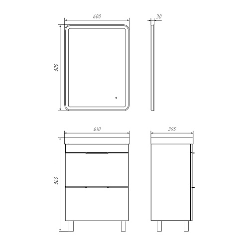 Новая коллекция мебели для ванной комнаты Comforty - Кама 60