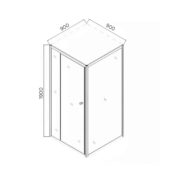Душевое ограждение Comforty СF5979B без поддона, 900*900*1900 мм