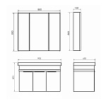 Мебель для ванных комнат 80 - 90 см 
