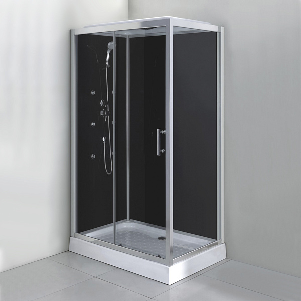 Душевая кабина Comfroty СF5777B 1200*800*2100 серое стекло, задняя черная стеклянная панель