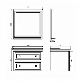 Мебель для ванных комнат 80 - 90 см Коллекция Comforty Феррара 80