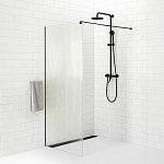 Душевая перегородка Comforty Walk-in CF5C916B 700 рифленое стекло, черный профиль, 700*2000 мм