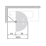 Стеклянная шторка на борт ванны Comforty 29CR 1200*1400 мм