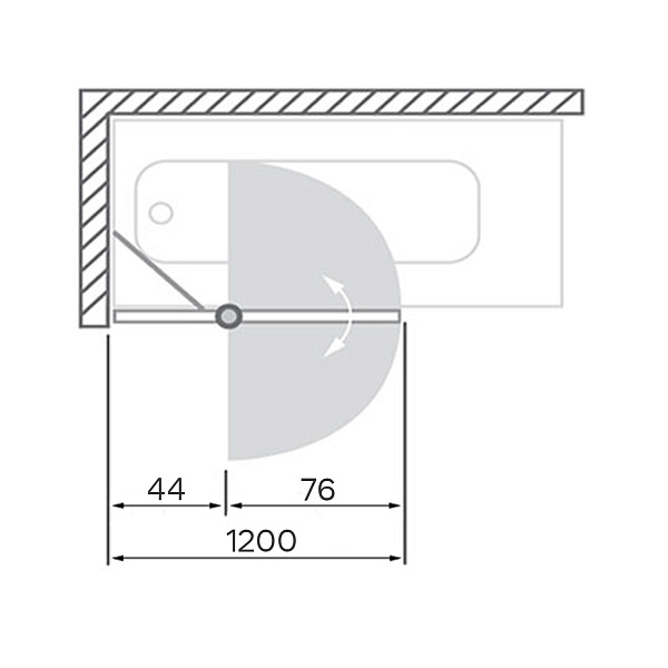 Стеклянная шторка на борт ванны Comforty 29CR 1200*1400 мм