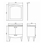 Мебель для ванных комнат 80 - 90 см Коллекция Comforty Монако 80