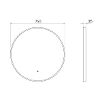 Зеркало Зеркало в круглой алюминиевой раме с LED IC подсветкой Вега 75