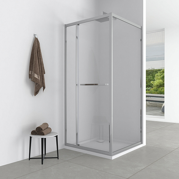 Душевое ограждение Comforty 36CR профиль хром, без поддона, 900*900*1850 мм