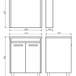 Мебель для ванных комнат 50 - 60 см Коллекция Comforty Тулуза 60