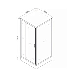 Душевое ограждение Comforty 30MT прозрачное стекло c рисунком мозаика, поддон, профиль хром 900*900*2000 мм