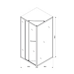 Душевое ограждение Comforty 36GG профиль брашированный оружейная сталь, без поддона, 900*900*1850 мм