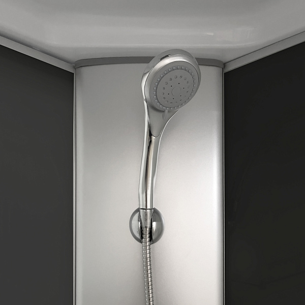 Душевая кабина Comforty СF5881E-A 800*800*2100 серое стекло, задняя черная стеклянная панель, низкий поддон