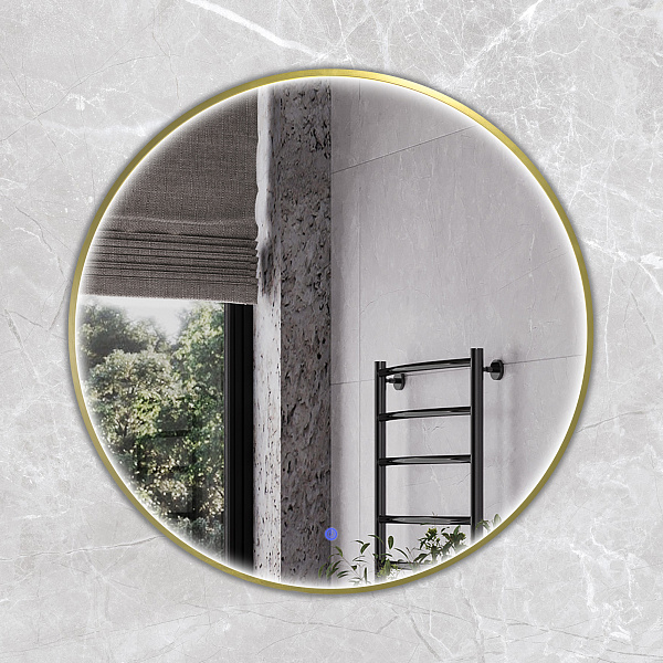 Зеркало Зеркало в круглой алюминиевой раме с LED IC подсветкой Вега 75