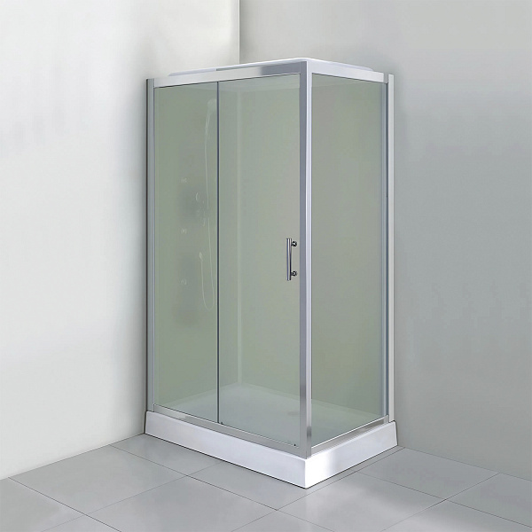 Душевая кабина Comfroty СF5777W 1200*800*2100 матовое стекло, задняя белая стеклянная панель