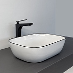 Накладная раковина Comforty CF11097 с черной каймой, из фарфора