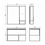 Мебель для ванных комнат 70 - 76 см Коллекция Comforty Франкфурт 75