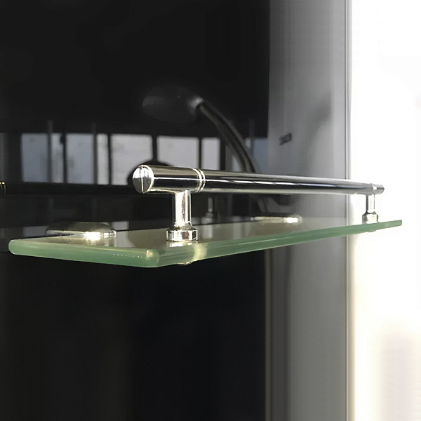 Душевая кабина Comforty СF5881E-A 800*800*2100 серое стекло, задняя черная стеклянная панель, низкий поддон