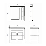 Мебель для ванных комнат 80 - 90 см Коллекция Comforty Палермо 80
