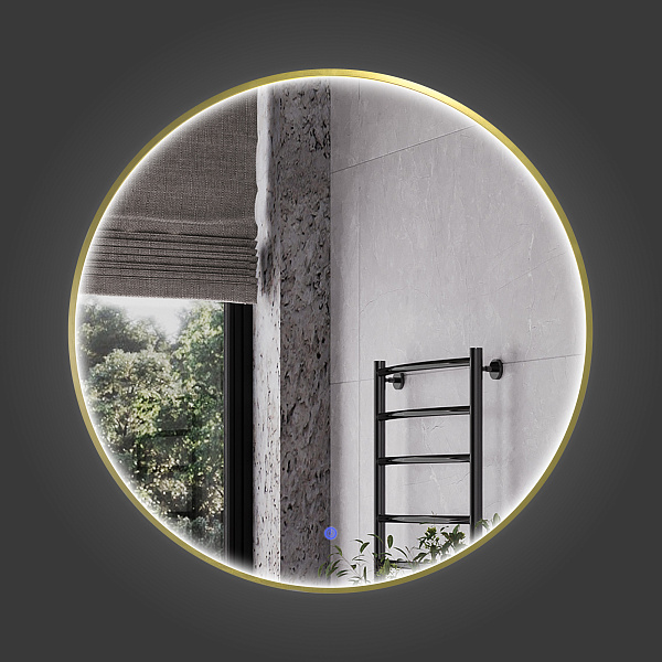 Зеркало Зеркало в круглой алюминиевой раме с LED IC подсветкой Вега 75