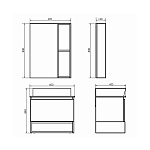 Мебель для ванных комнат 50 - 60 см Коллекция Comforty Прага 60