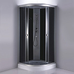 Душевая кабина Comforty СF5881E-A 800*800*2100 серое стекло, задняя черная стеклянная панель, низкий поддон
