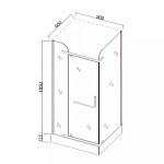 Душевое ограждение Comforty 32NB прозрачное стекло, черный профиль, поддон, 900*900*1975