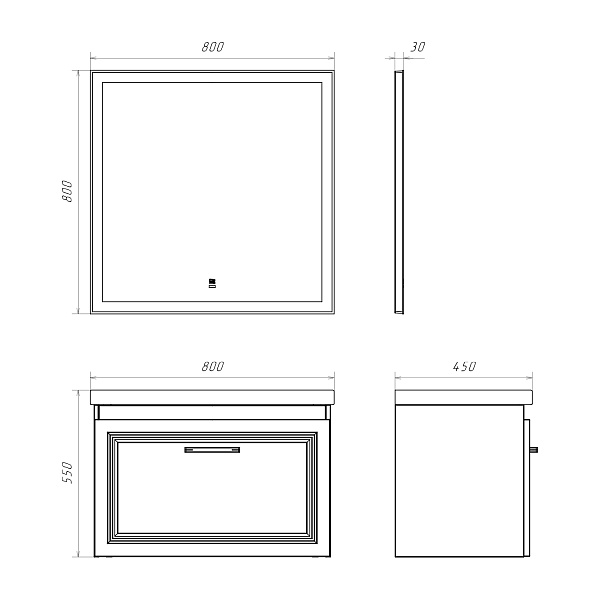 Мебель для ванных комнат 80 - 90 см 
