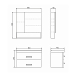 Мебель для ванных комнат 80 - 90 см Коллекция Comforty Парма 80