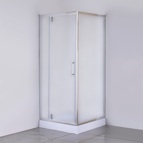 Душевое ограждение Comforty 30FT матовое стекло, поддон, профиль хром 900*900*2000 мм