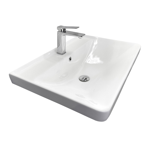 Накладная мебельная раковина 70 см Comforty 4470 фарфор, белая