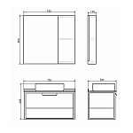 Мебель для ванных комнат 70 - 76 см Коллекция мебели Comforty Кёльн 75