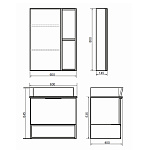 Мебель для ванных комнат 50 - 60 см Коллекция Comforty Штутгарт 60