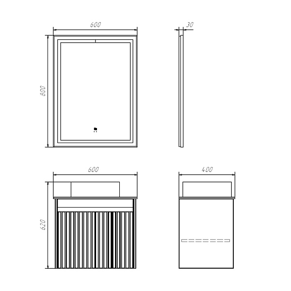Мебель для ванных комнат 50 - 60 см  Мебель для ванных комнат 50 - 60 см