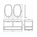 Мебель для ванных комнат 100 - 120 см Коллекция Comforty Порто 120