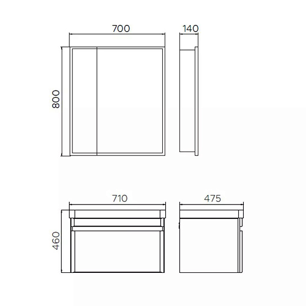 Мебель для ванных комнат 70 - 76 см 