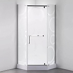 Душевое ограждение Comforty 31NR матовое стекло с рисунком круги, поддон, 900*900*1975