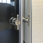 Душевая кабина Comforty СF5881E-A 800*800*2100 серое стекло, задняя черная стеклянная панель, низкий поддон