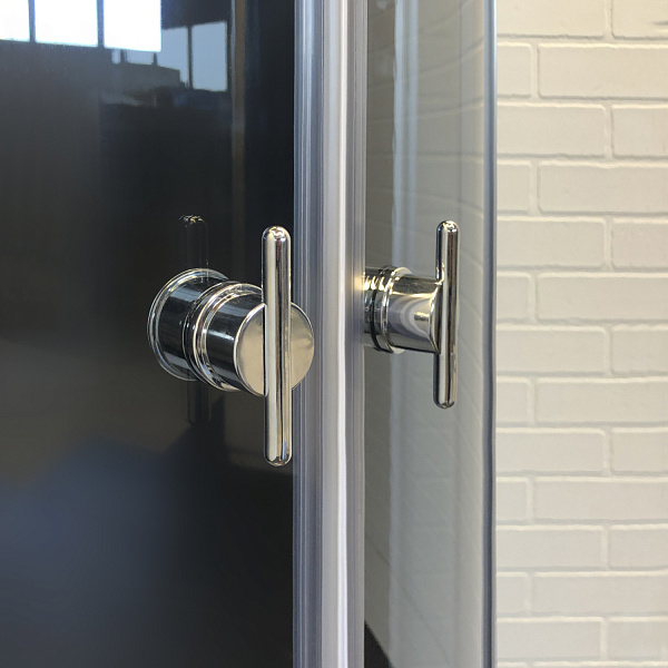 Душевая кабина Comforty СF5881E-A 800*800*2100 серое стекло, задняя черная стеклянная панель, низкий поддон