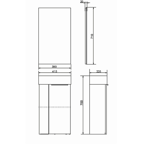 Мебель для ванных комнат 40 см Коллекция Comforty Асти 40