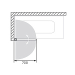 Стеклянная шторка на борт ванны Comforty 28CR 700*1400 мм