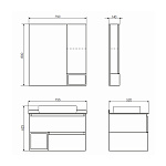 Мебель для ванных комнат 70 - 76 см Коллекция Comforty Прага 75