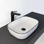 Накладная раковина Comforty CF11097 с черной каймой, из фарфора