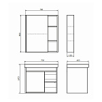 Мебель для ванных комнат 70 - 76 см 