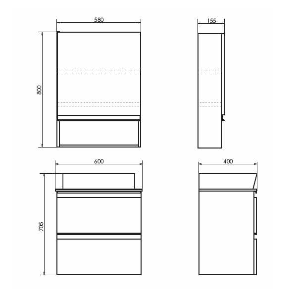 Мебель для ванных комнат 50 - 60 см Коллекция мебели Comforty Эдинбург 60-2 Мебель для ванных комнат 50 - 60 см Коллекция мебели Comforty Эдинбург 60-2