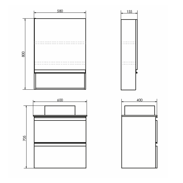 Мебель для ванных комнат 50 - 60 см Коллекция мебели Comforty Эдинбург 60-2 Мебель для ванных комнат 50 - 60 см Коллекция мебели Comforty Эдинбург 60-2